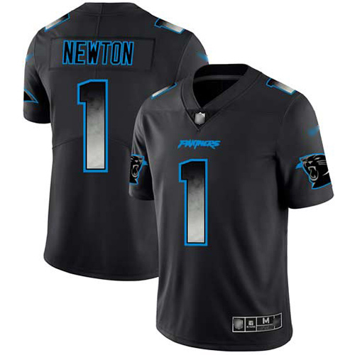 Carolina Panthers Limited Black Men Cam Newton Jersey NFL Football #1 Smoke Fashion